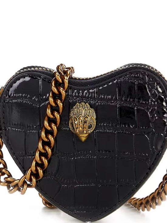Kurt Geiger Handbags - Kurt Geiger London Micro Heart Crossbody bag black embossed leather